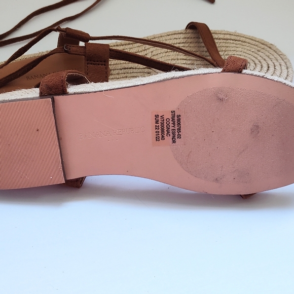 NWOT STRAPPY ESPADRILLE COGNAC - Picture 6 of 7